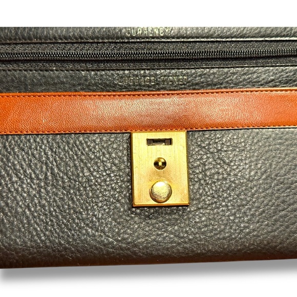 Bally Vintage Leather Clutch Bag Black Brown Gold Hardware - Picture 8 of 10